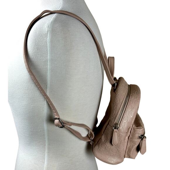 Guess Mini Backpack Women Purse Bag Light Pink Classic Preppy Shopping Spellout - Picture 2 of 12